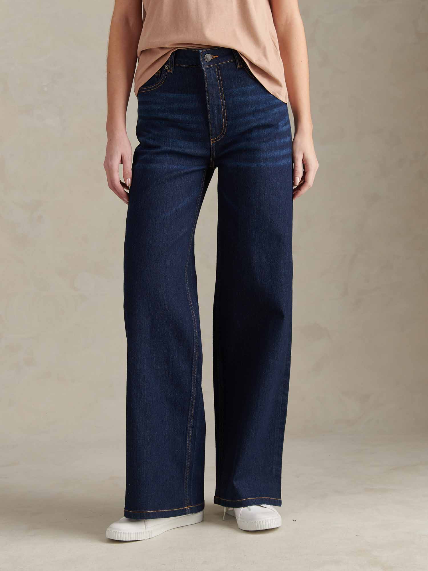 Womens Wide Fit Jean Dark Indigo Wash - Image 7