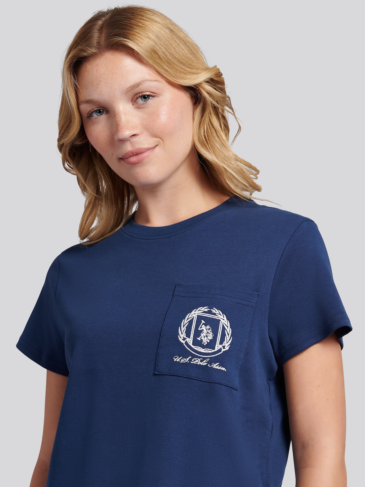 Womens Wreath Graphic T-Shirt in Navy Iris - Image 2